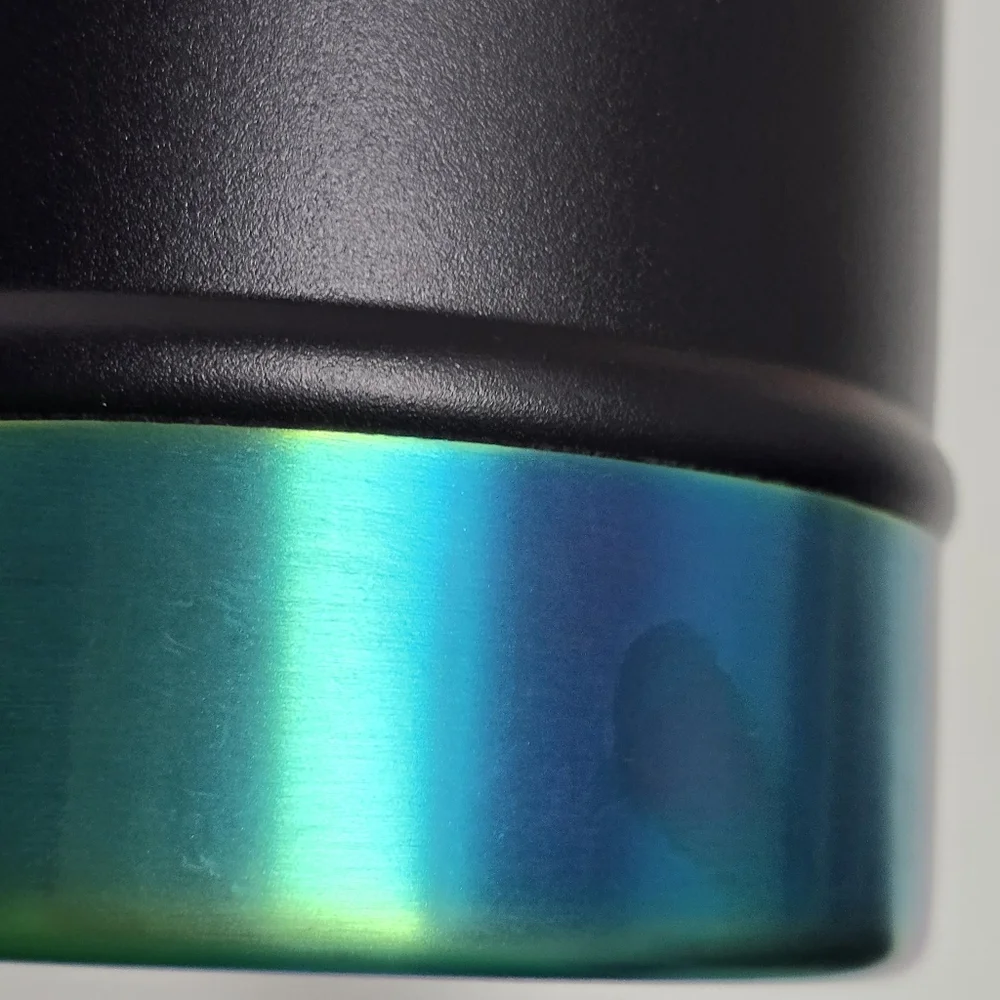 Stanley Black Stainless Steel Thermos with Iridescent Green-Blue Cap - Picture 14 of 14